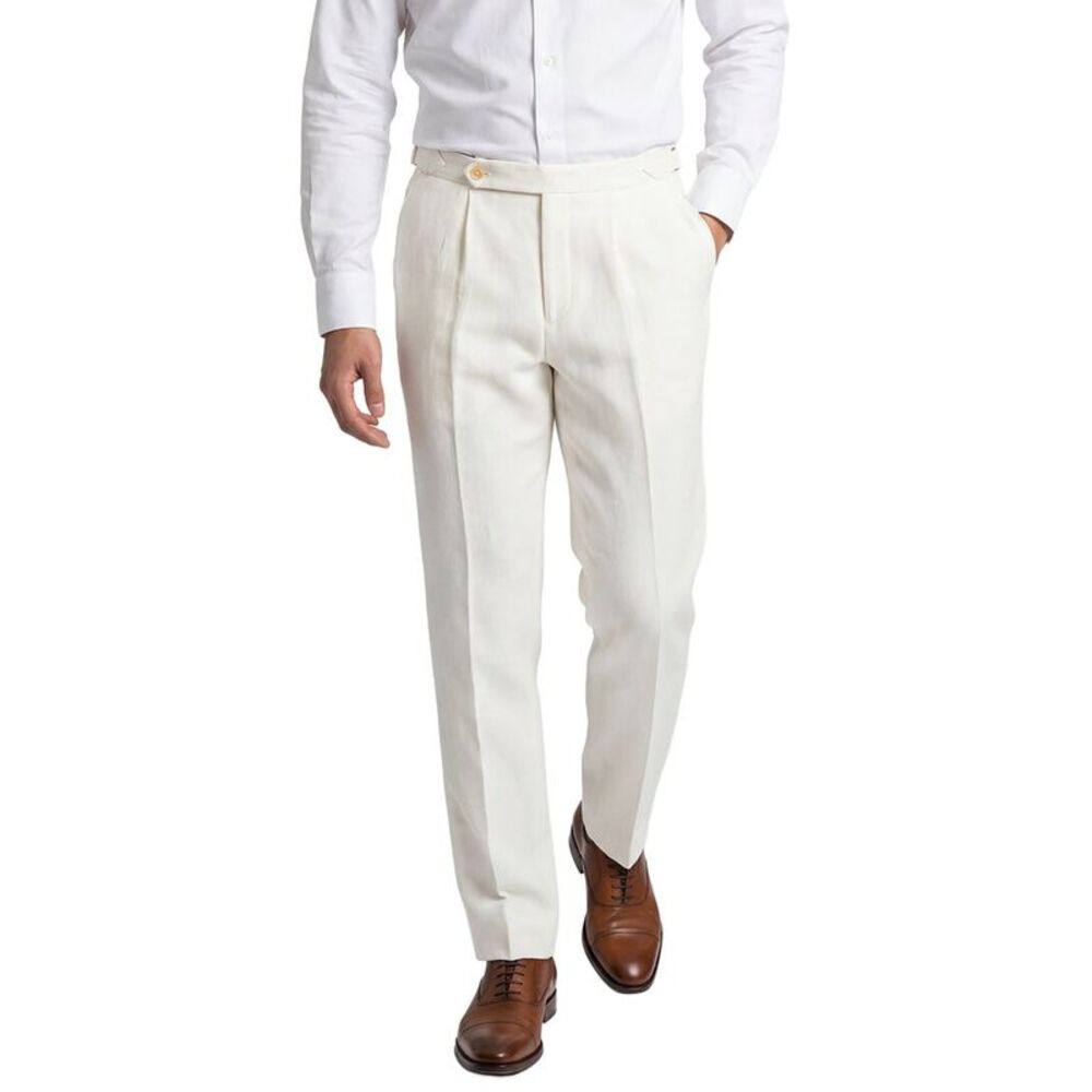 Todd Snyder Mens  Linen Trouser, White